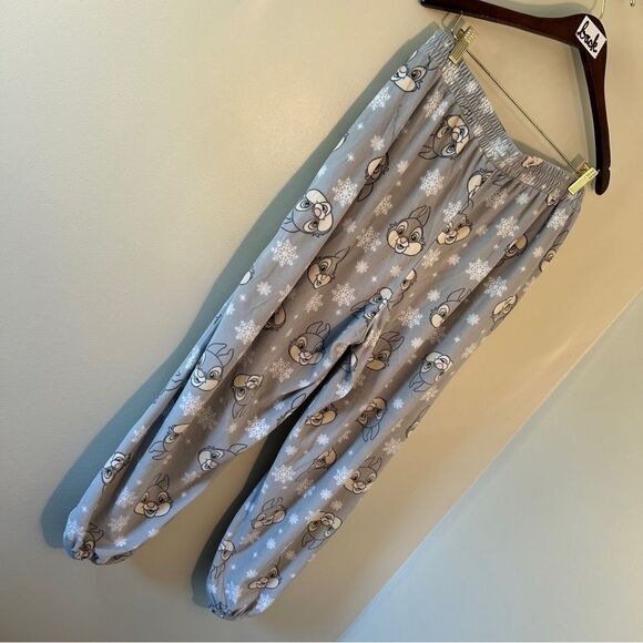 Disney Bambi Thumper Gray PJ Pajama Pants Winter Snowflake Women's L - Picture 3 of 6